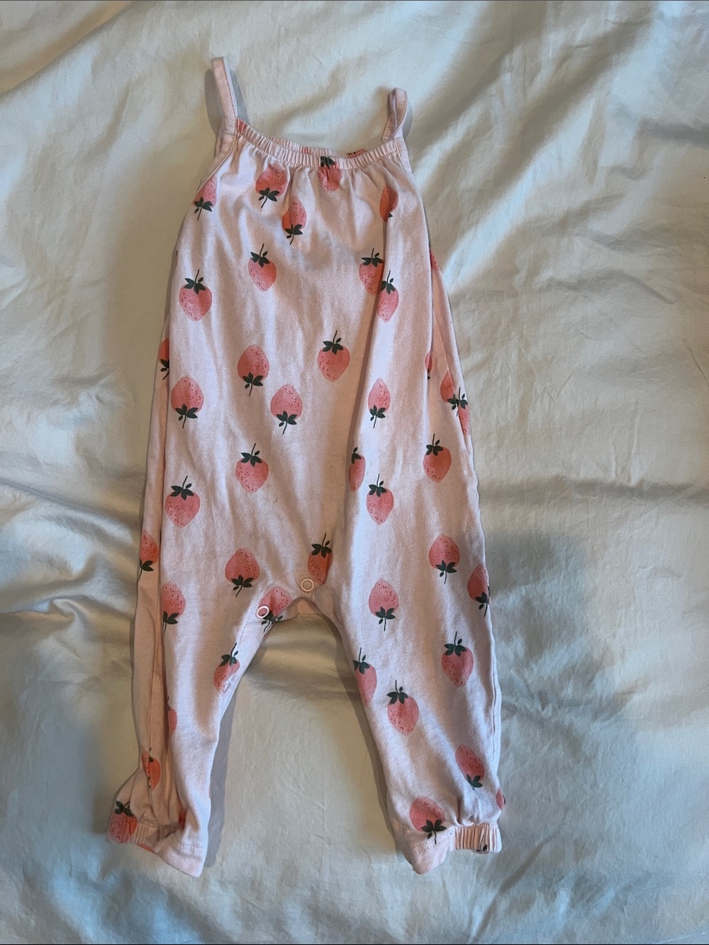 Pink Strawberry Print Baby Romper 6-9 months